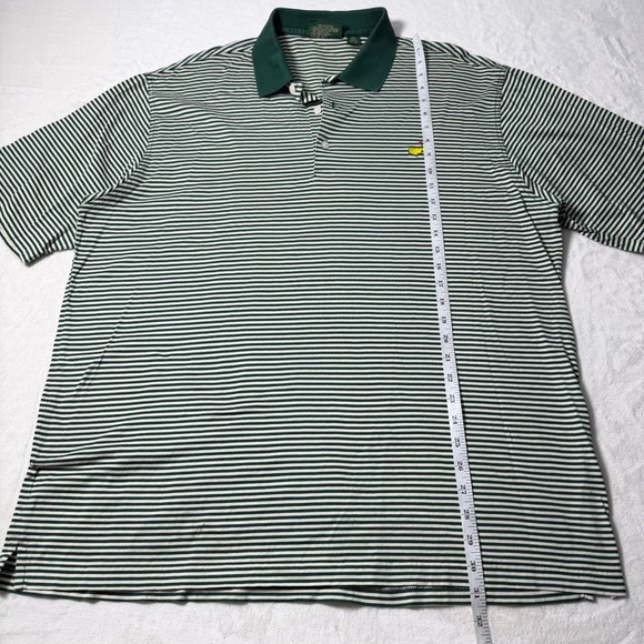 Masters Shirt Mens XL Green Striped Golf Polo 100% Pima Cotton Amen Corner - Picture 3 of 6